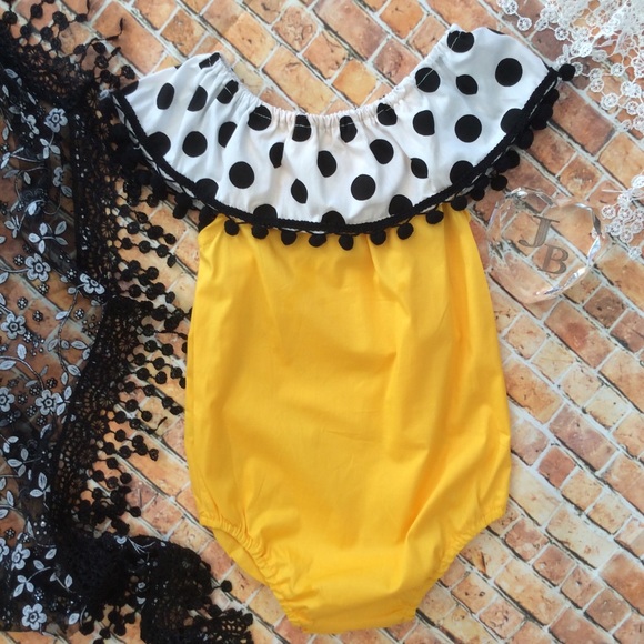 Boutique Baby Girl Bubble Romper - Picture 2 of 2